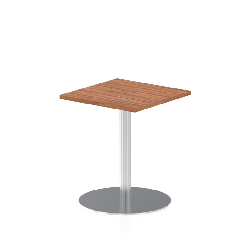 italia square poseur table silver leg