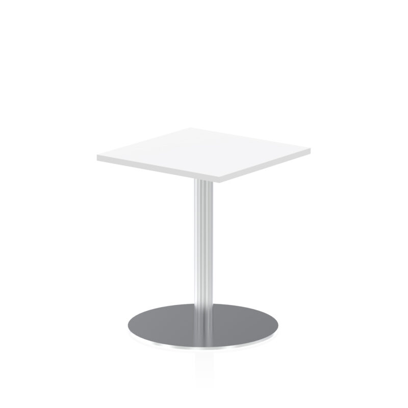 italia square poseur table silver leg