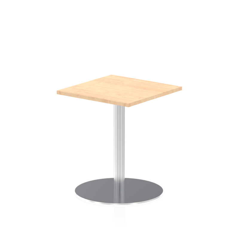 italia square poseur table silver leg