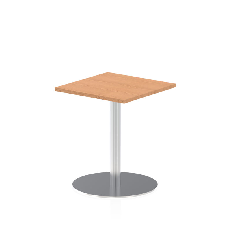 italia square poseur table silver leg