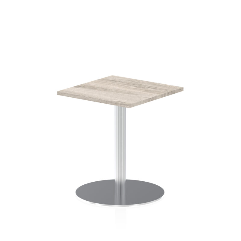 italia square poseur table silver leg
