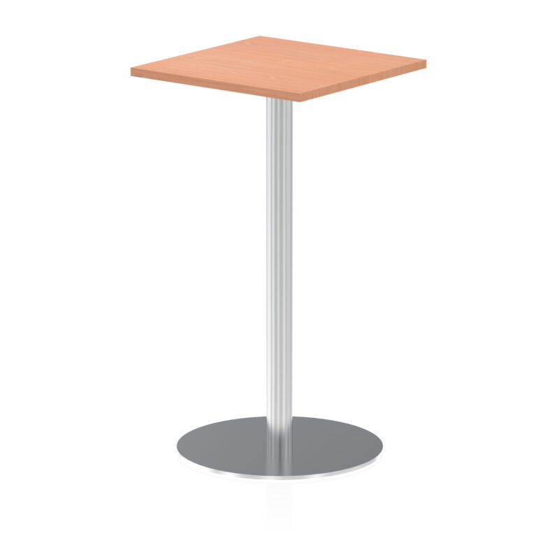 italia square poseur table silver leg