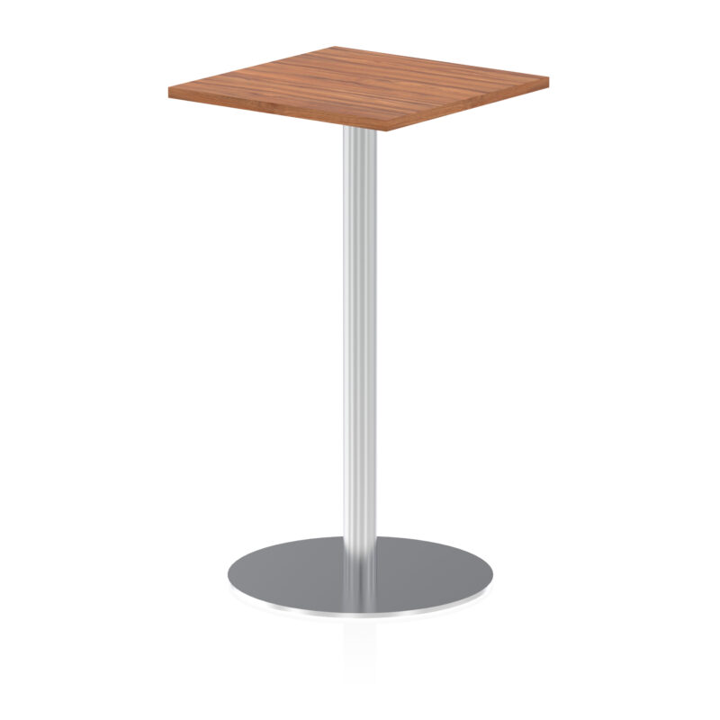 italia square poseur table silver leg