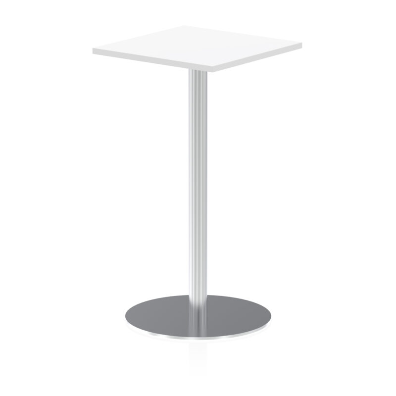 italia square poseur table silver leg