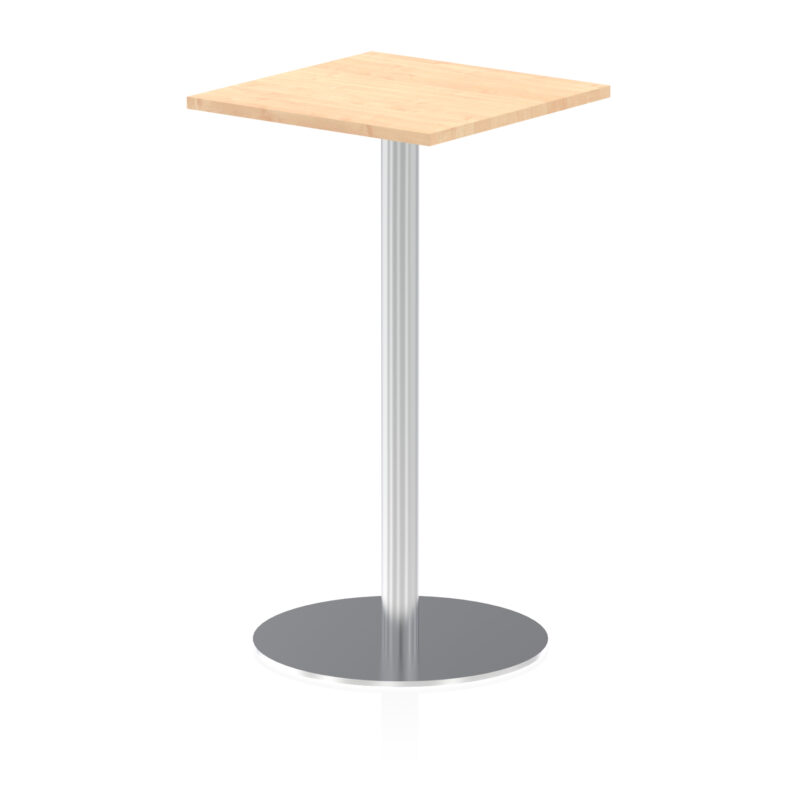 italia square poseur table silver leg