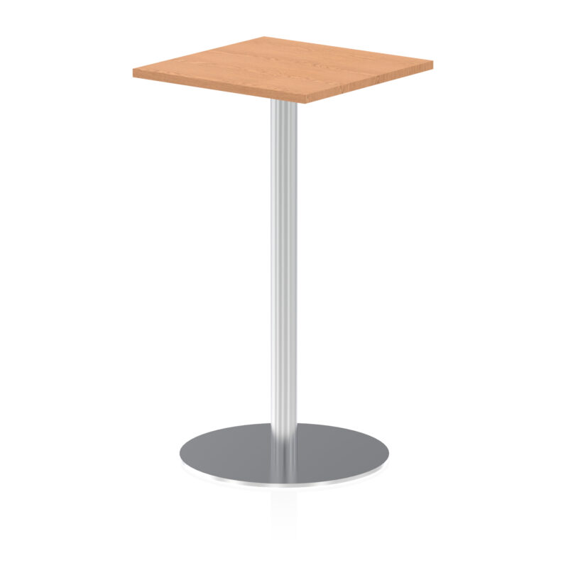 italia square poseur table silver leg