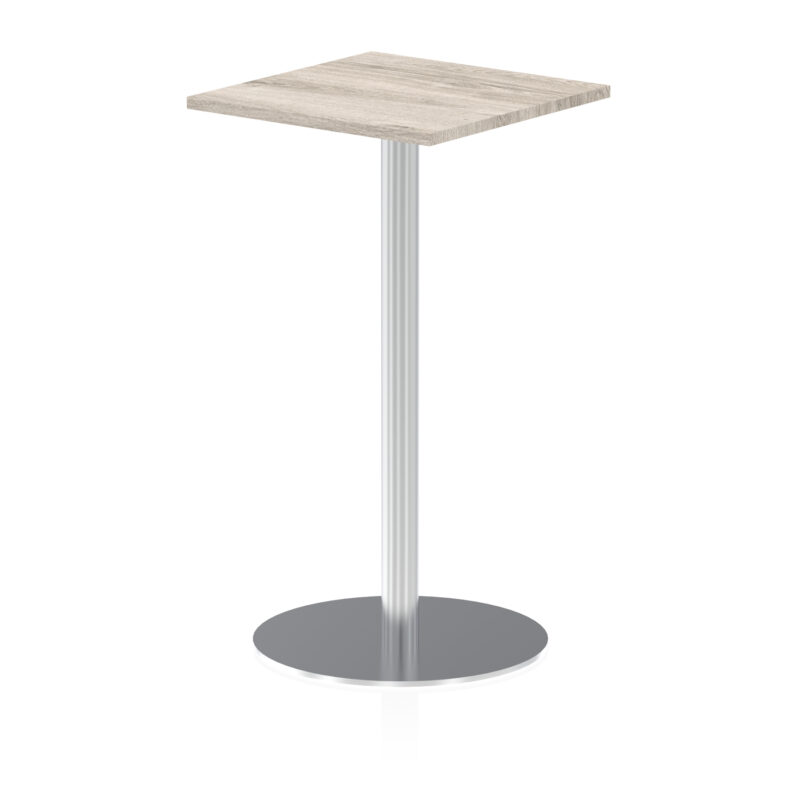italia square poseur table silver leg