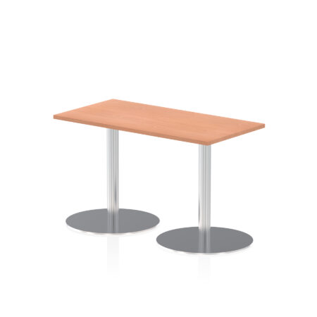 italia slimline rectangular poseur table silver leg