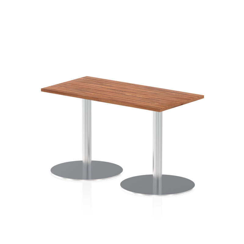 italia slimline rectangular poseur table silver leg