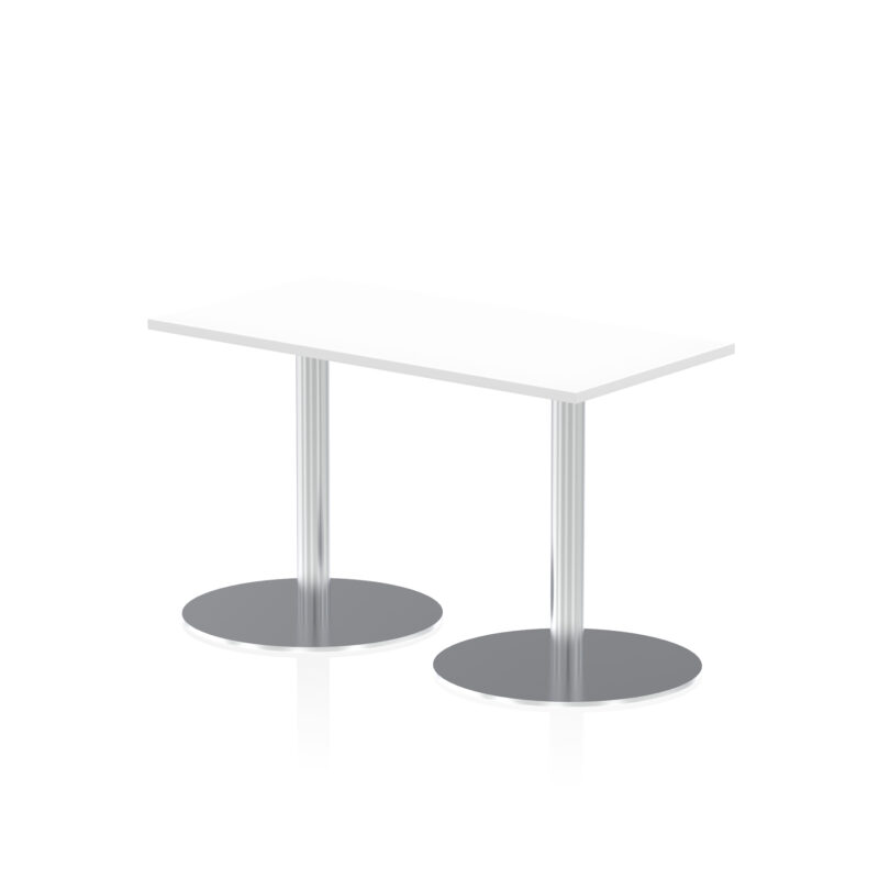 italia slimline rectangular poseur table silver leg