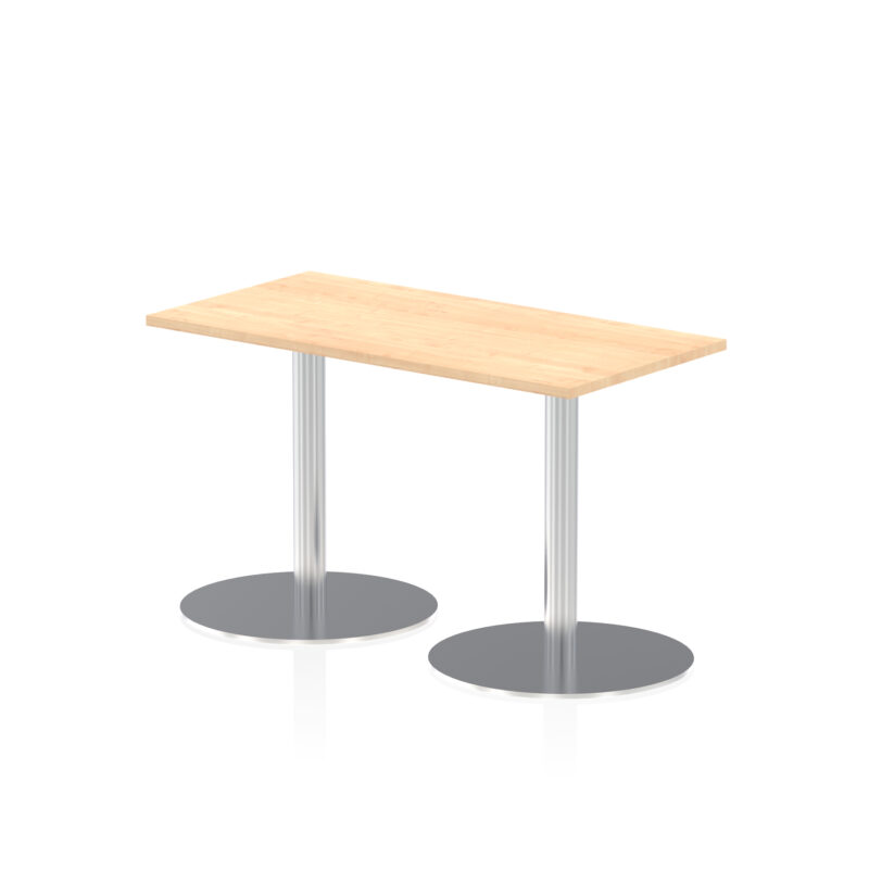 italia slimline rectangular poseur table silver leg