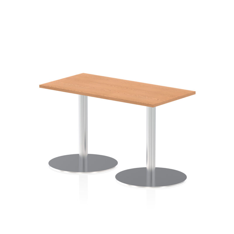 italia slimline rectangular poseur table silver leg