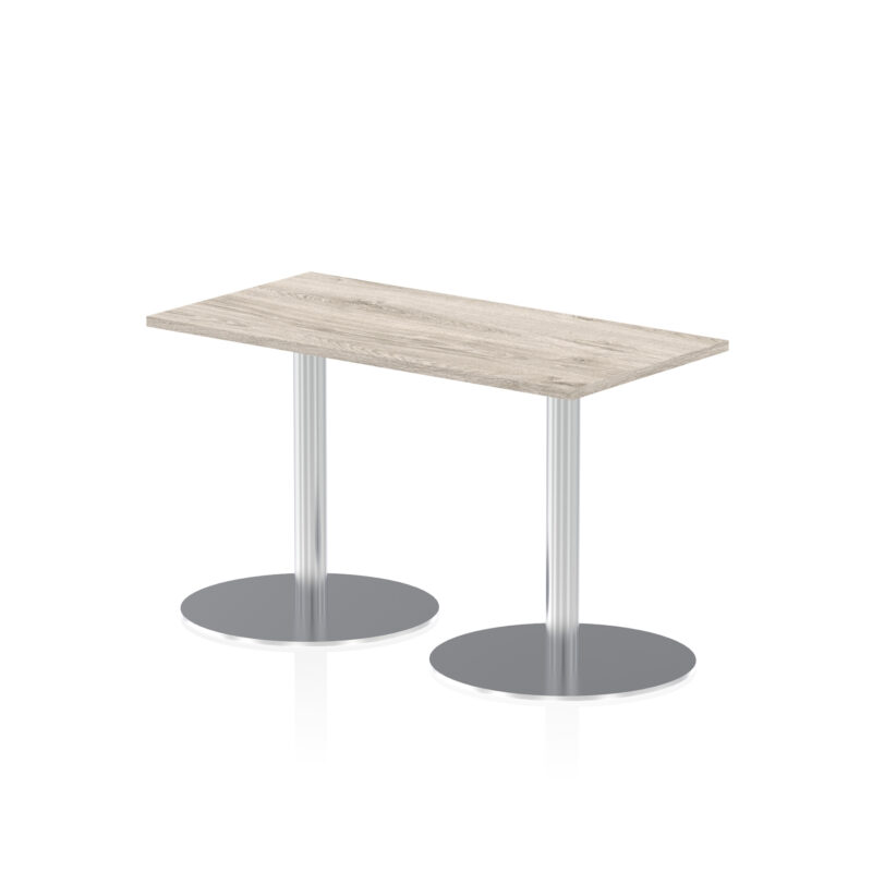 italia slimline rectangular poseur table silver leg