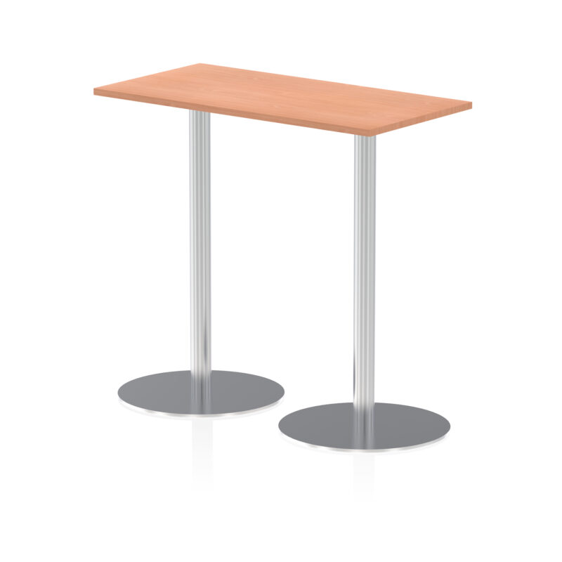 italia slimline rectangular poseur table silver leg
