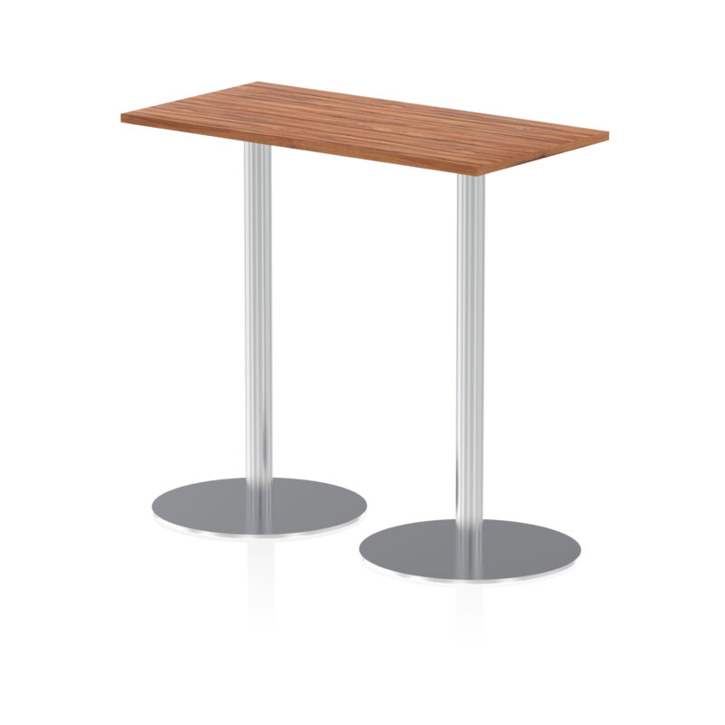 italia slimline rectangular poseur table silver leg