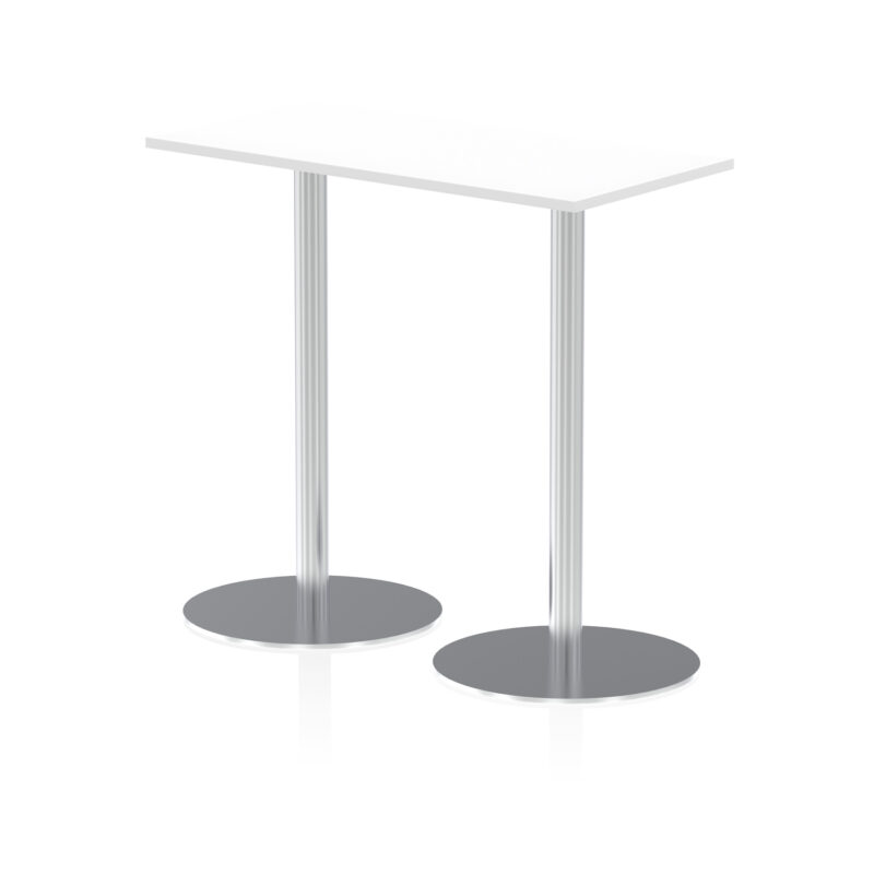 italia slimline rectangular poseur table silver leg