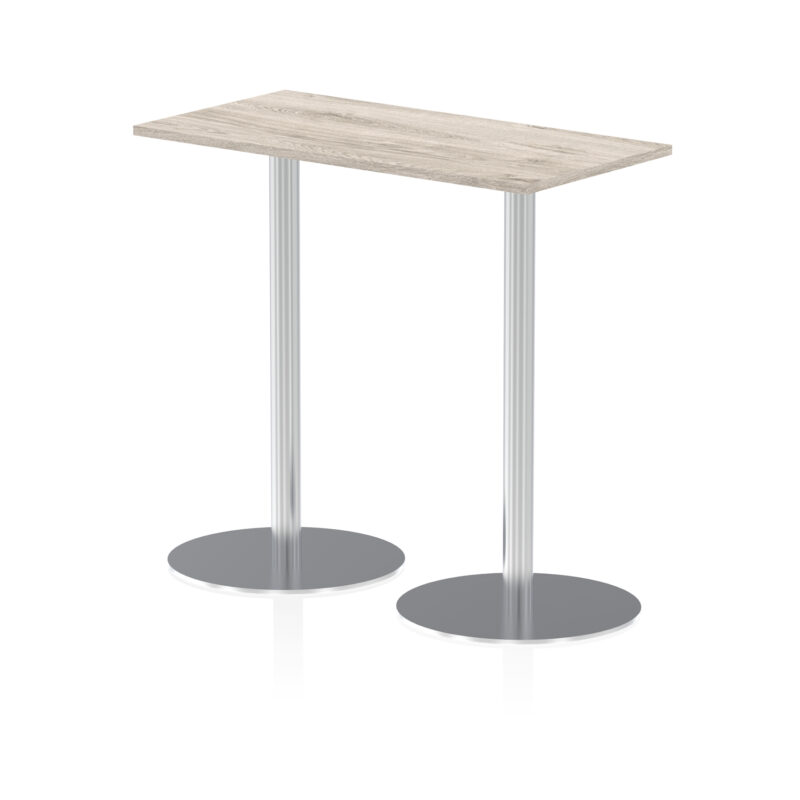 italia slimline rectangular poseur table silver leg