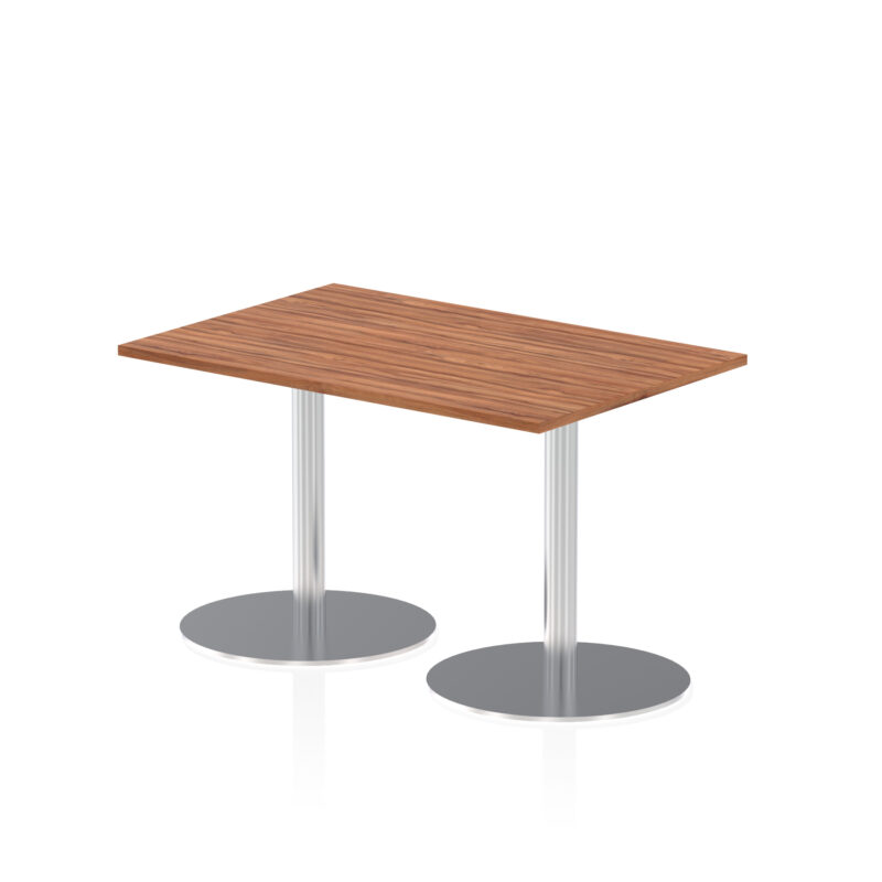 italia rectangular poseur table silver leg