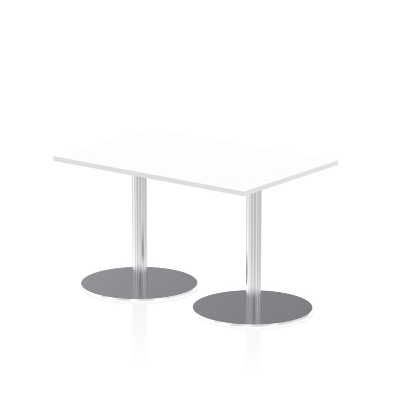 italia rectangular poseur table silver leg