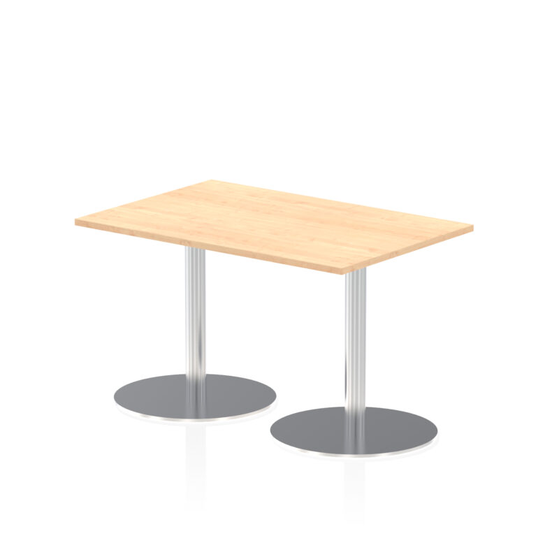 italia rectangular poseur table silver leg
