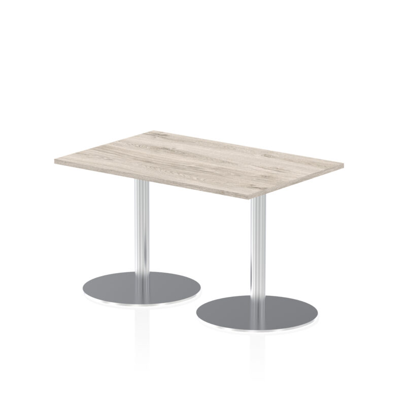 italia rectangular poseur table silver leg