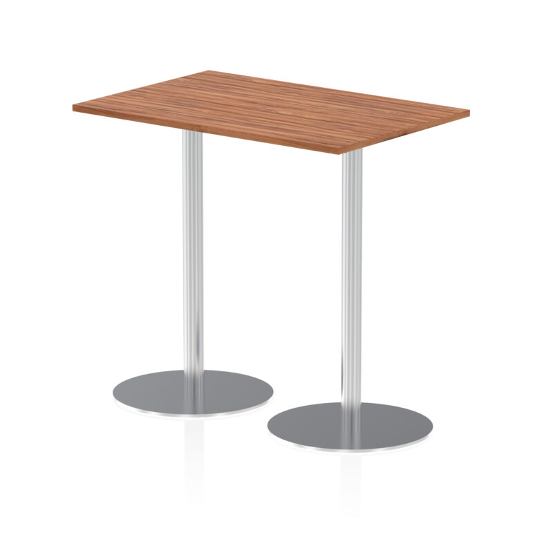 italia rectangular poseur table silver leg