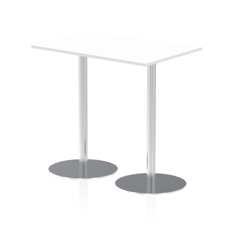 italia rectangular poseur table silver leg