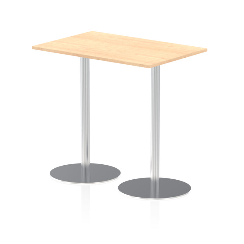 italia rectangular poseur table silver leg