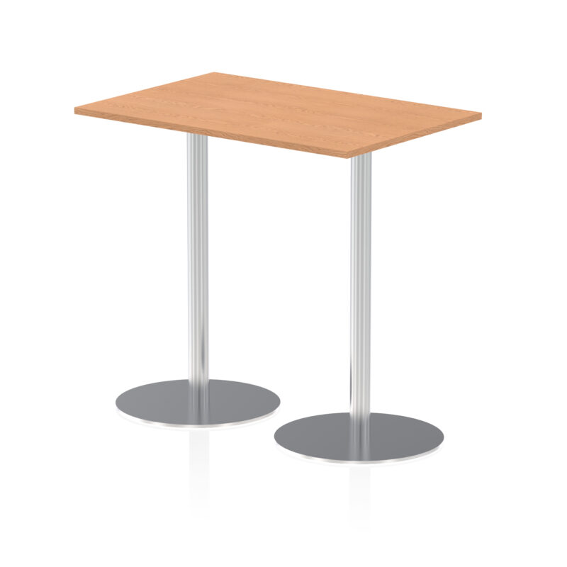 italia rectangular poseur table silver leg