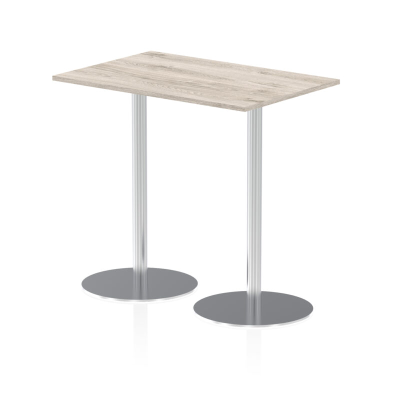 italia rectangular poseur table silver leg
