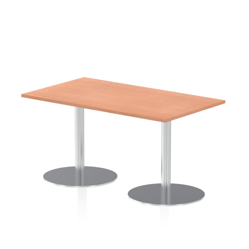 italia rectangular poseur table silver leg
