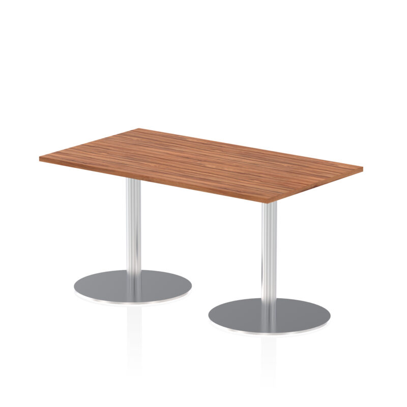 italia rectangular poseur table silver leg
