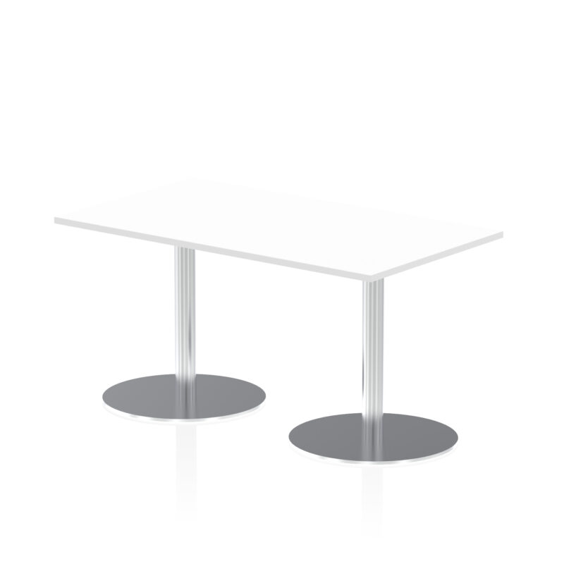 italia rectangular poseur table silver leg