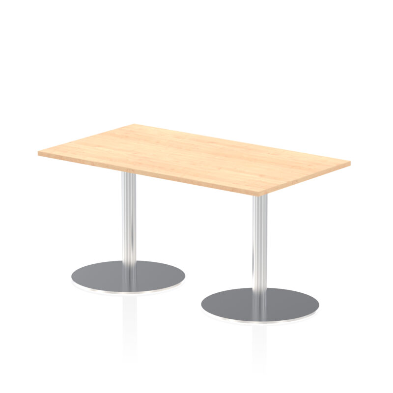 italia rectangular poseur table silver leg