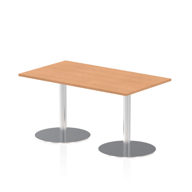 italia rectangular poseur table silver leg