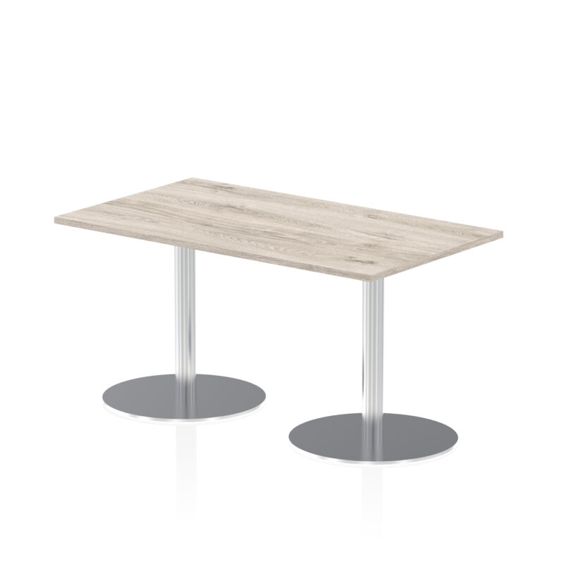 italia rectangular poseur table silver leg