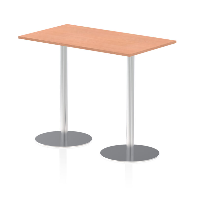 italia rectangular poseur table silver leg