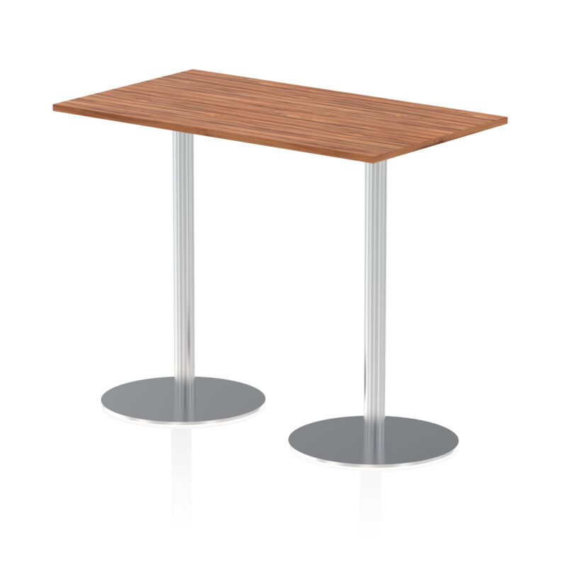 italia rectangular poseur table silver leg