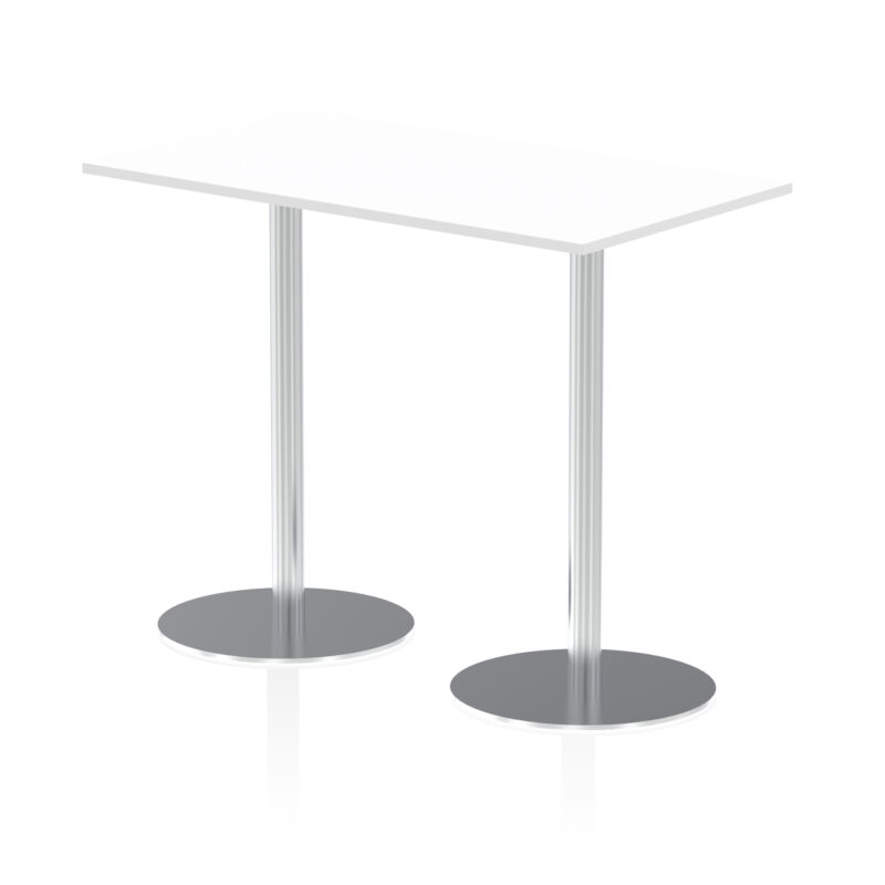 italia rectangular poseur table silver leg