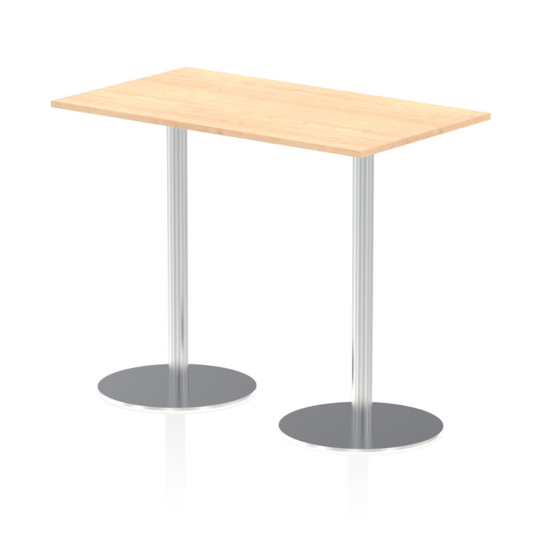italia rectangular poseur table silver leg