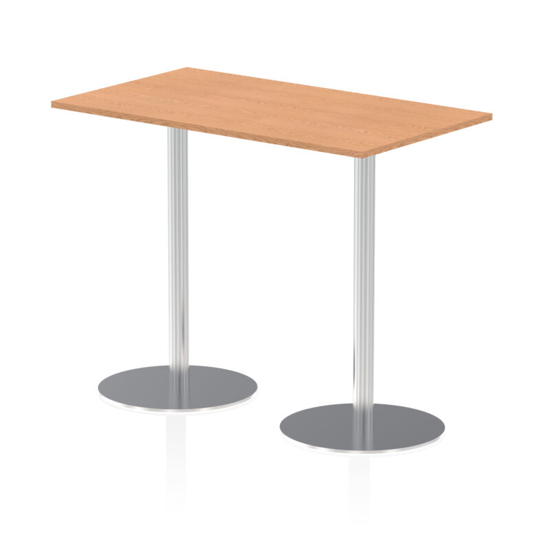 italia rectangular poseur table silver leg