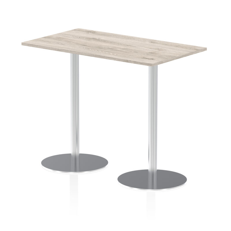 italia rectangular poseur table silver leg