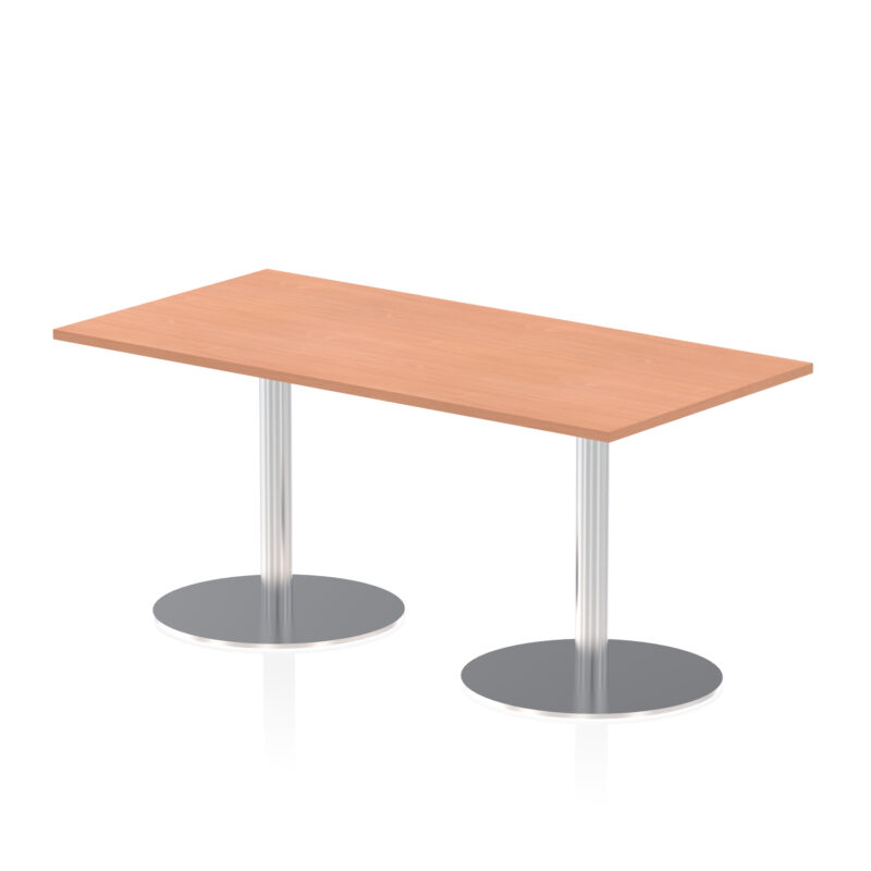 italia rectangular poseur table silver leg
