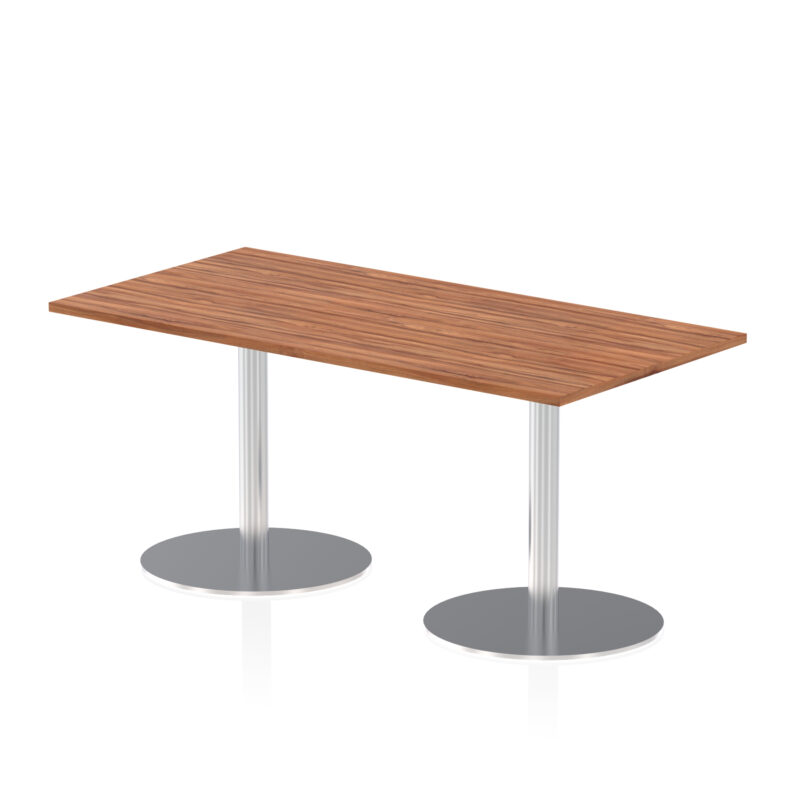 italia rectangular poseur table silver leg