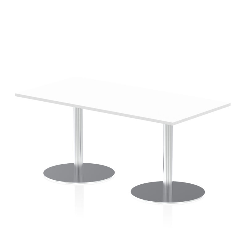 italia rectangular poseur table silver leg