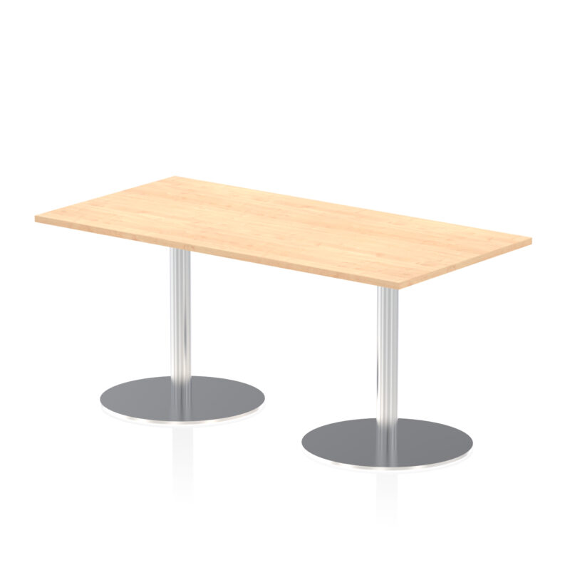 italia rectangular poseur table silver leg