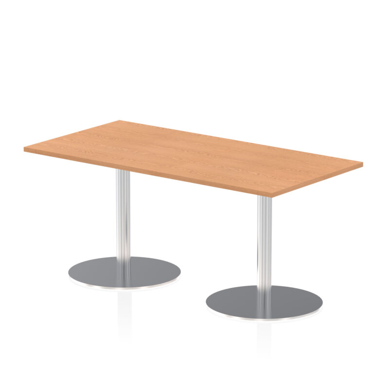 italia rectangular poseur table silver leg