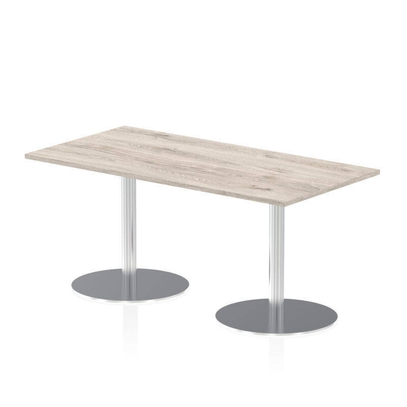 italia rectangular poseur table silver leg
