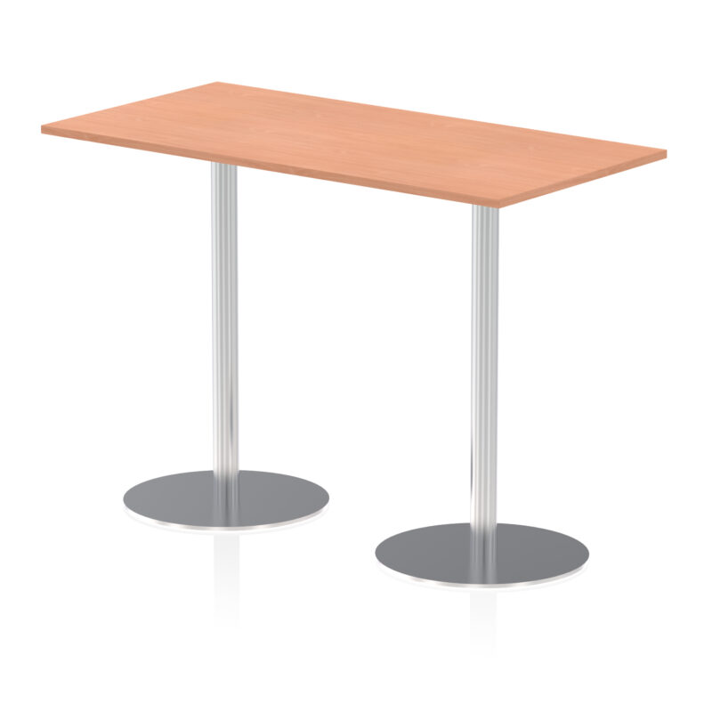 italia rectangular poseur table silver leg