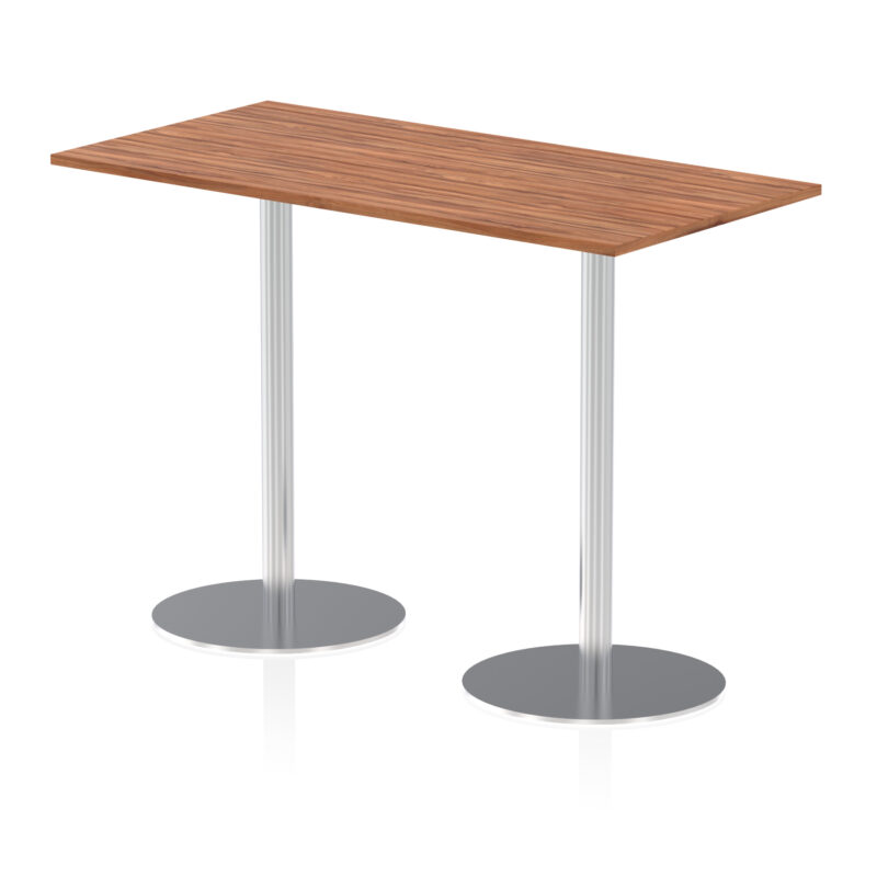 italia rectangular poseur table silver leg
